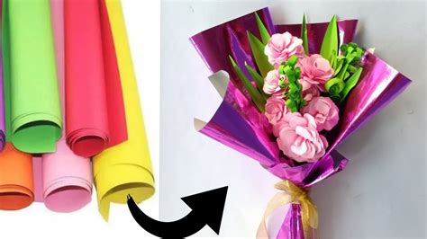 Gambar tutorial membuat buket bunga